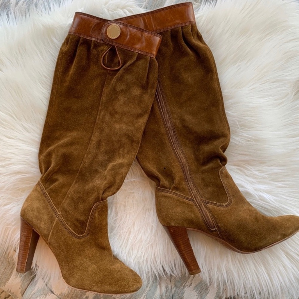 Michael Kors “Harness” suede slouchy boots, 7.5